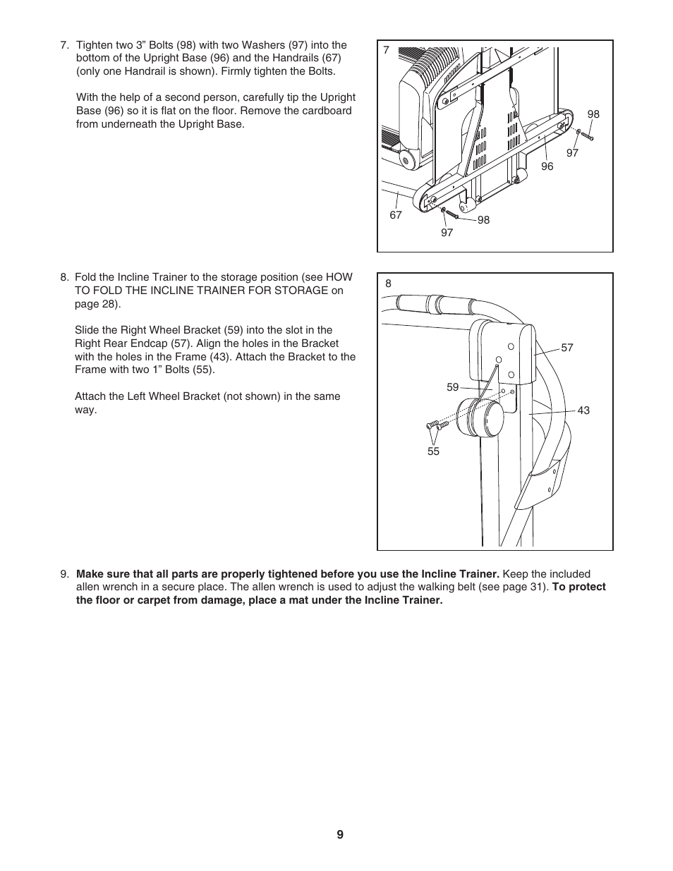 Reebok Fitness INCLINE TRAINER RBHK15305.0 User Manual | Page 9 / 38