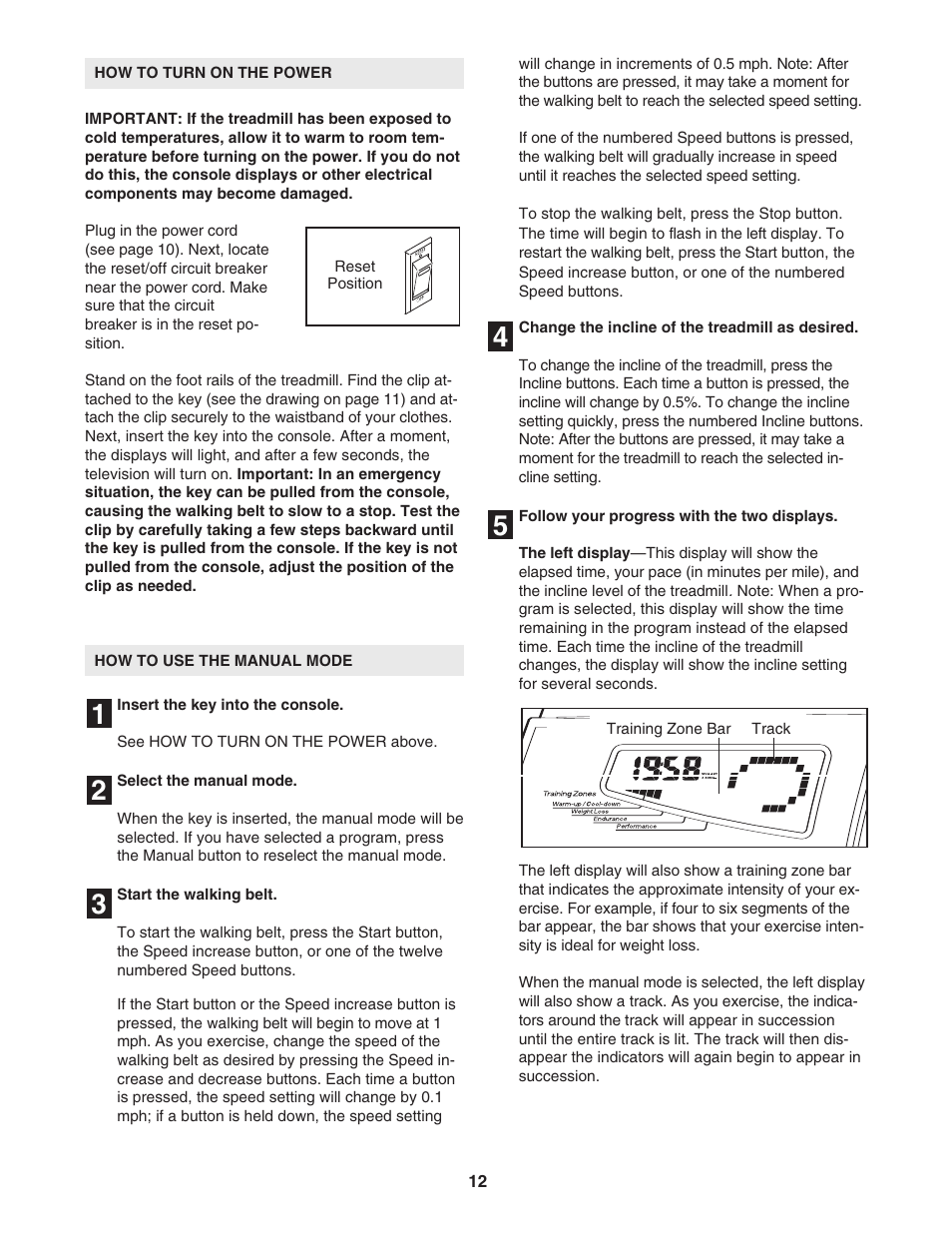 Reebok Fitness VISTA RBTL13305.2 User Manual | Page 12 / 30