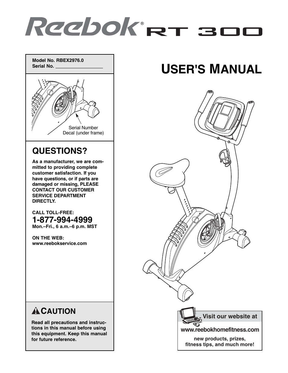 Reebok Fitness RT 300 RBEX2976.0 User Manual | 20 pages