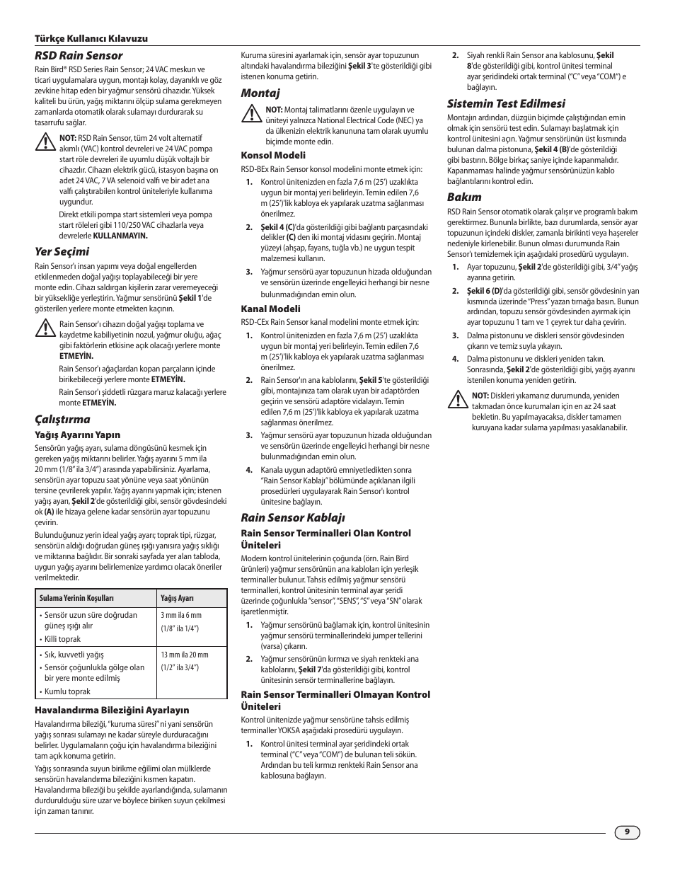 Rain Bird RSD Rain Sensor RSD-BEx User Manual | Page 11 / 16