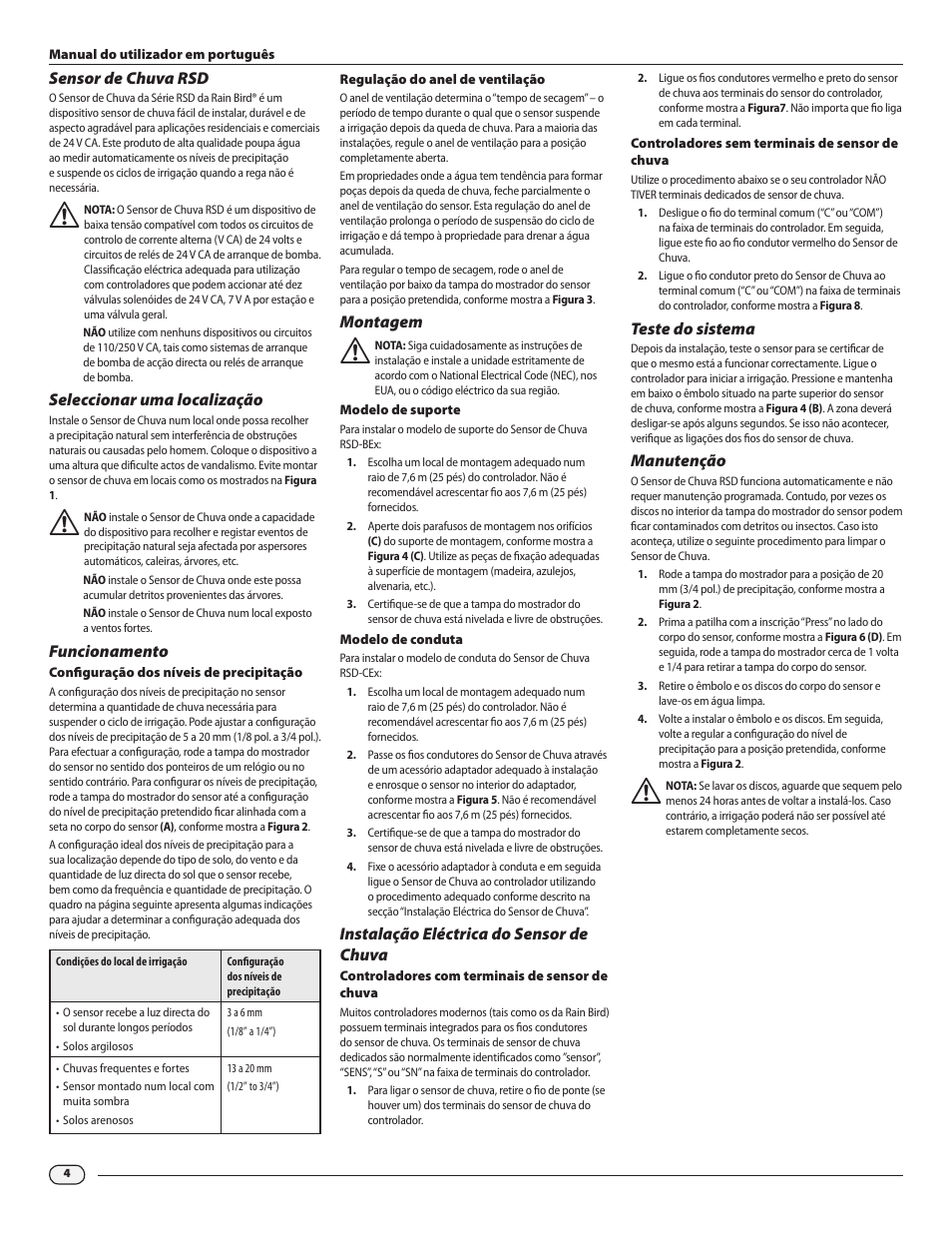 Rain Bird RSD Rain Sensor RSD-BEx User Manual | Page 6 / 16