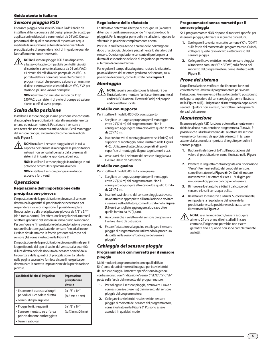 Rain Bird RSD Rain Sensor RSD-BEx User Manual | Page 7 / 16