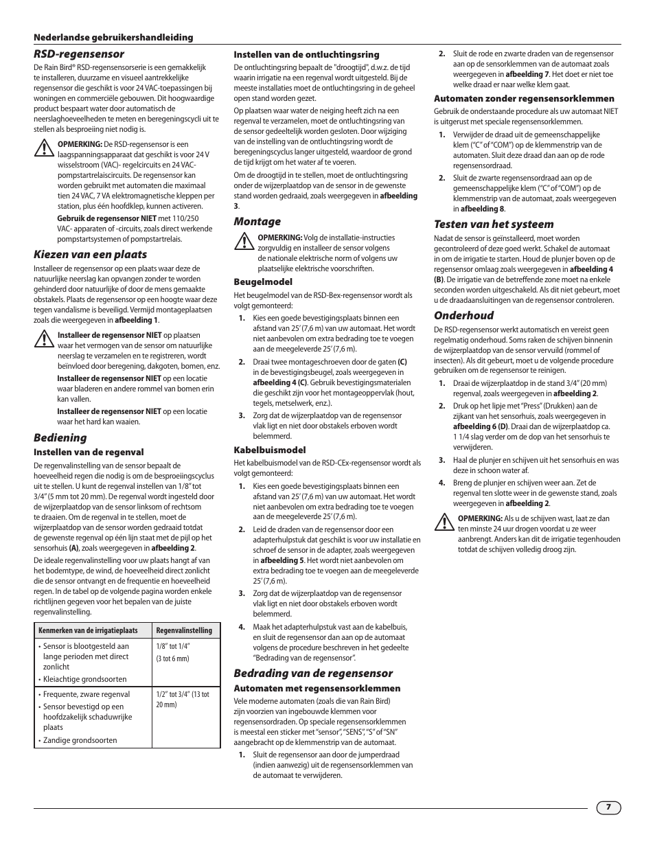 Rain Bird RSD Rain Sensor RSD-BEx User Manual | Page 9 / 16
