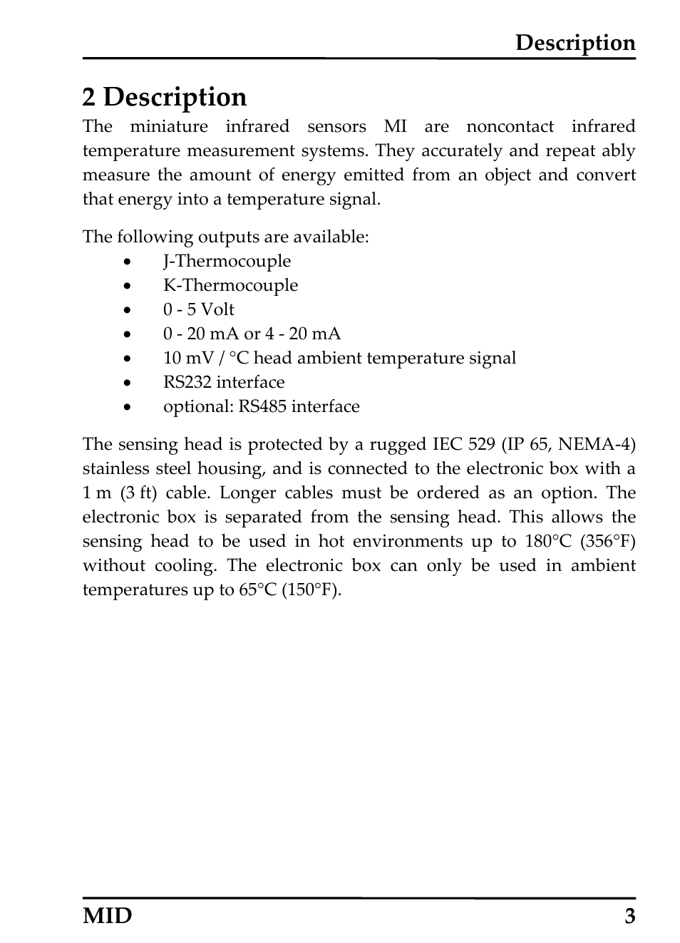 Description, 2 description, Mid 3 | RayTek 54301 User Manual | Page 11 / 93