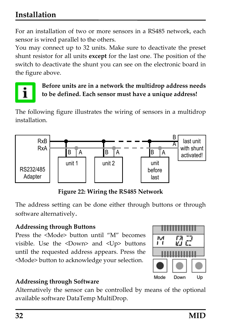 Installation, 32 mid | RayTek 54301 User Manual | Page 40 / 93