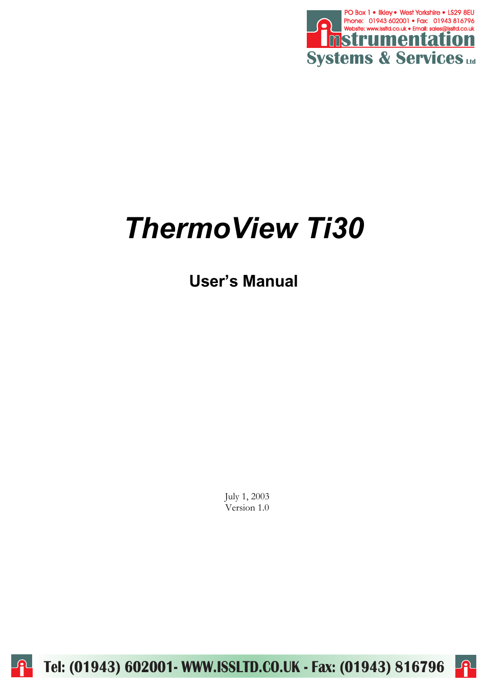 RayTek ThermoView Ti30 User Manual | 83 pages