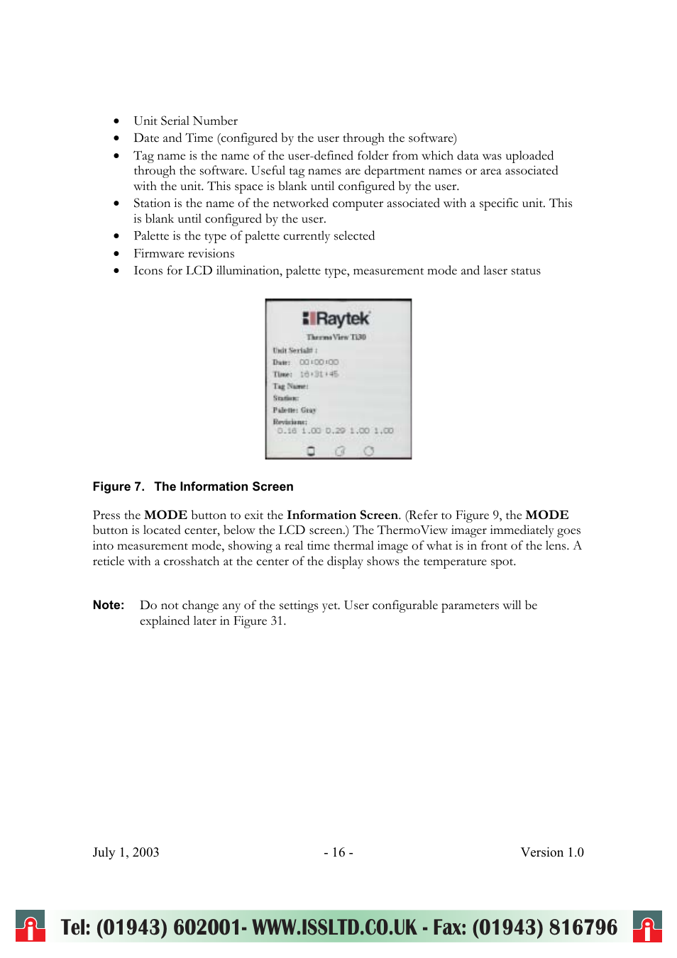 RayTek ThermoView Ti30 User Manual | Page 16 / 83