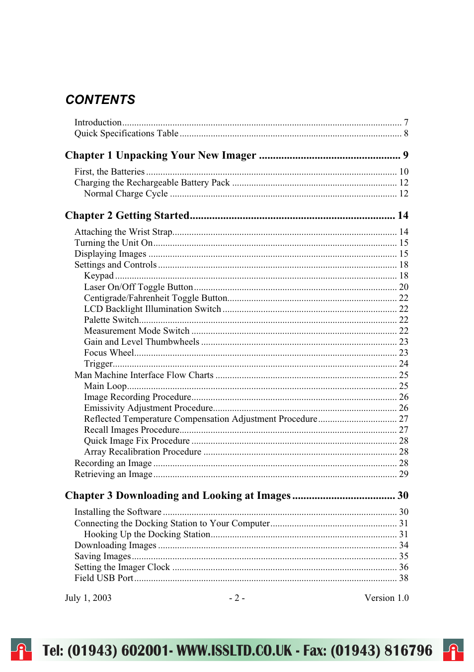 RayTek ThermoView Ti30 User Manual | Page 2 / 83