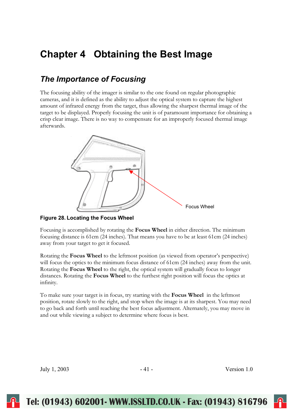 Chapter 4 obtaining the best image | RayTek ThermoView Ti30 User Manual | Page 41 / 83