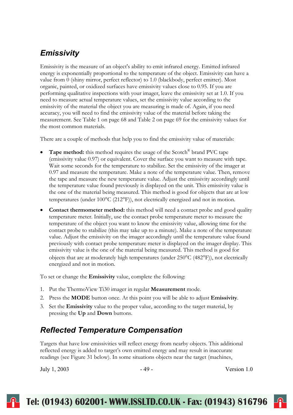 RayTek ThermoView Ti30 User Manual | Page 49 / 83