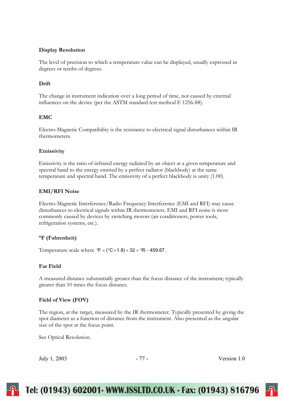 RayTek ThermoView Ti30 User Manual | Page 77 / 83