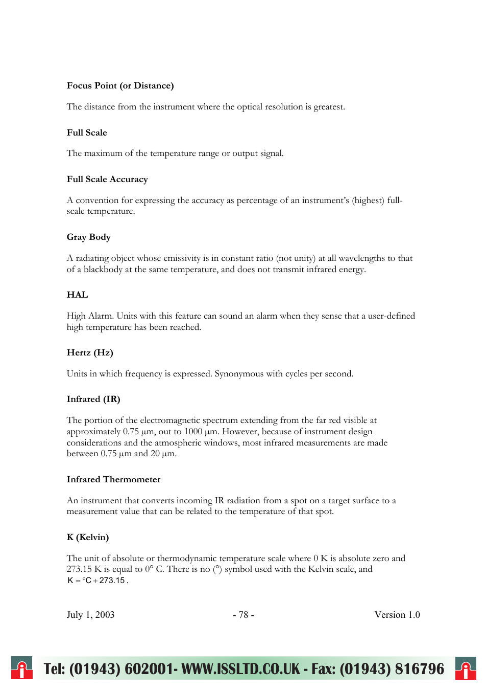 RayTek ThermoView Ti30 User Manual | Page 78 / 83