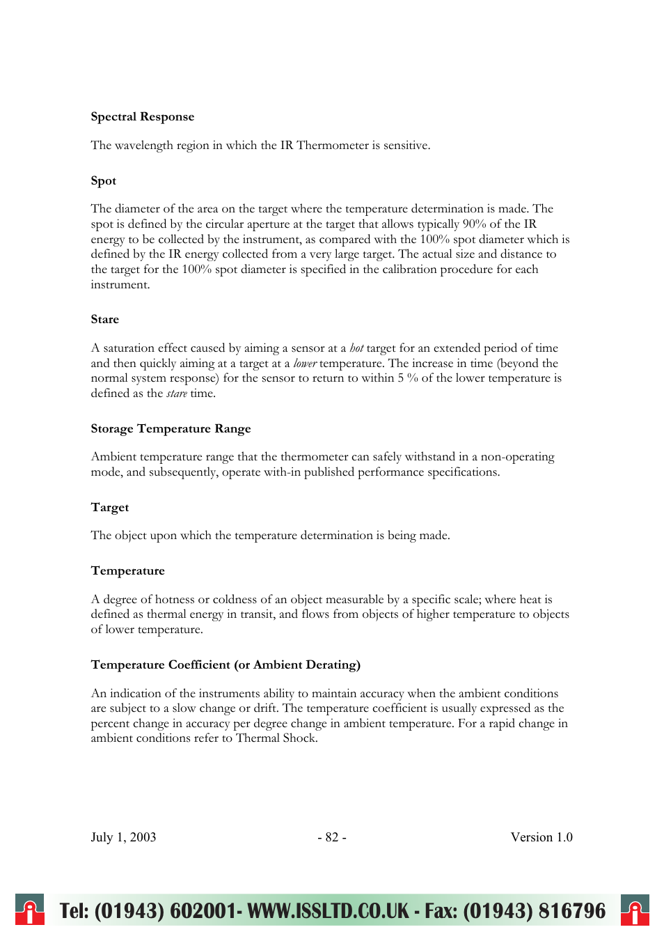 RayTek ThermoView Ti30 User Manual | Page 82 / 83