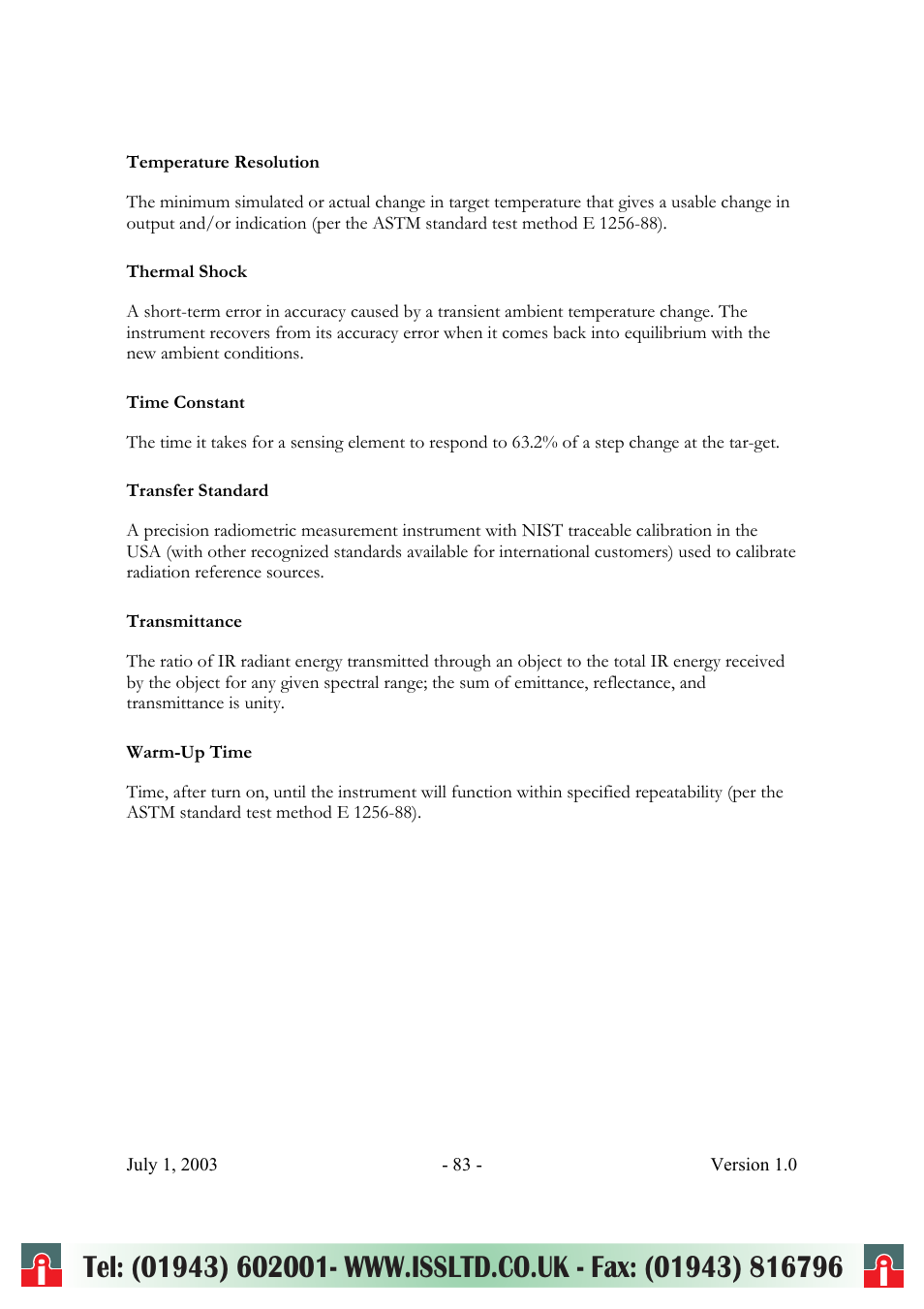 RayTek ThermoView Ti30 User Manual | Page 83 / 83