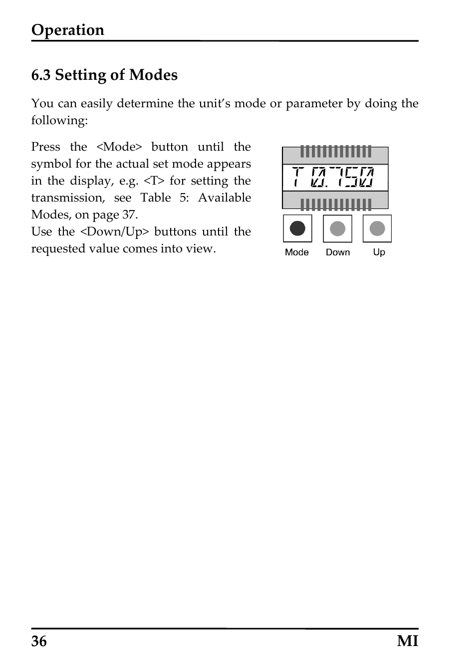 3 setting of modes, Setting of, Modes | RayTek MI Miniature Infrared Sensor User Manual | Page 44 / 95