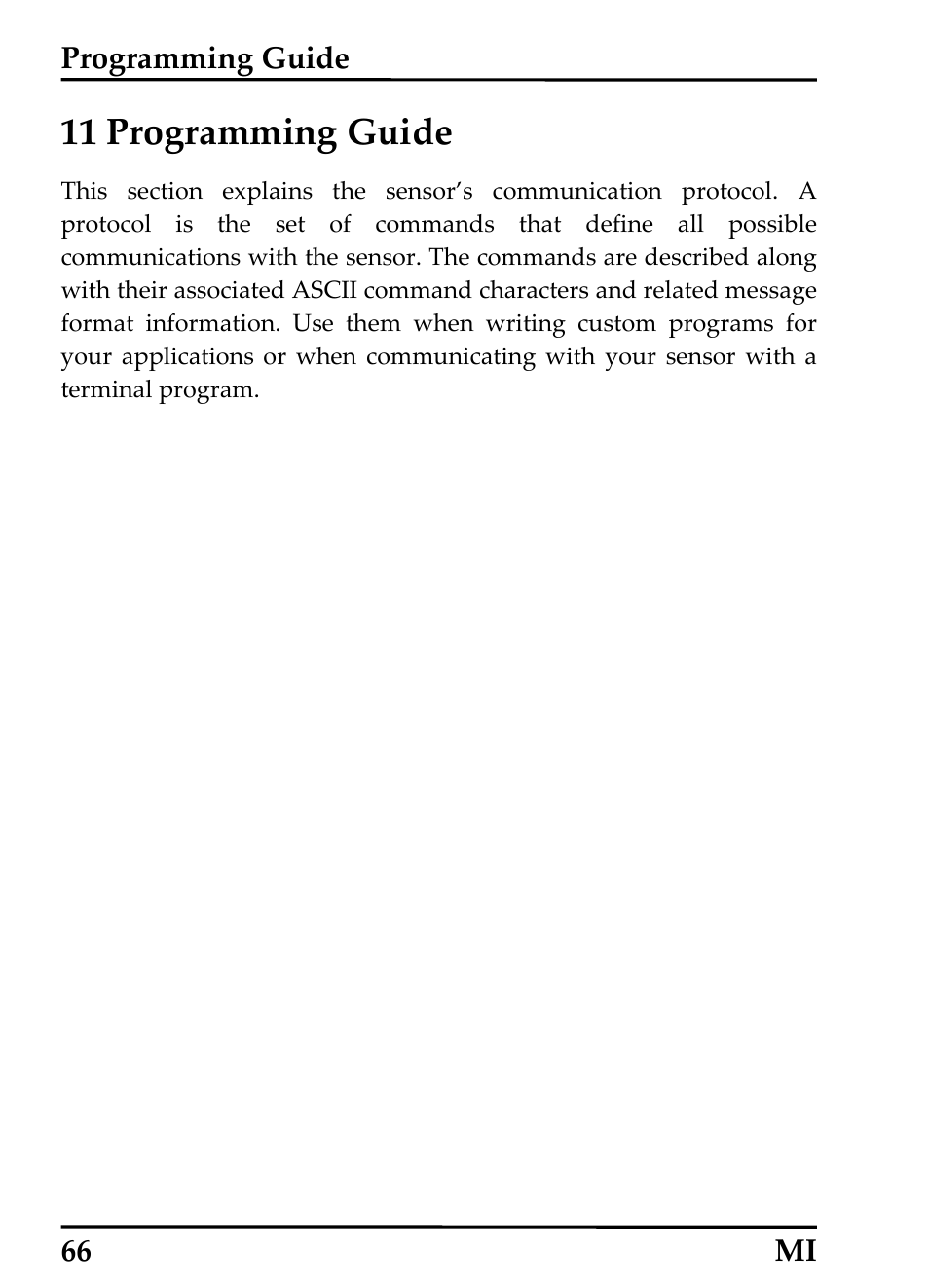 11 programming guide | RayTek MI Miniature Infrared Sensor User Manual | Page 74 / 95