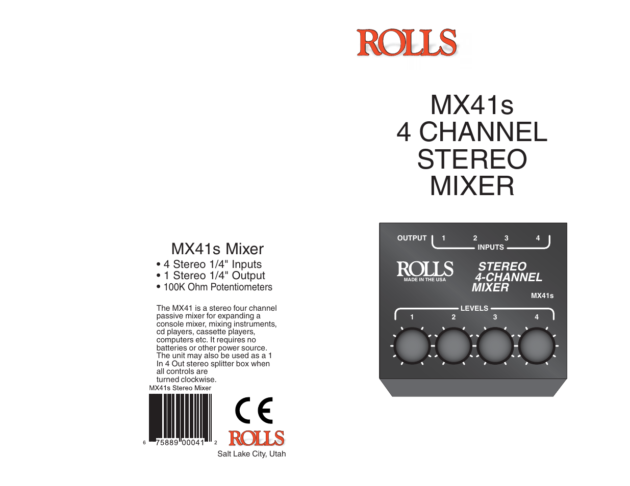 Rolls MX41S User Manual | 2 pages