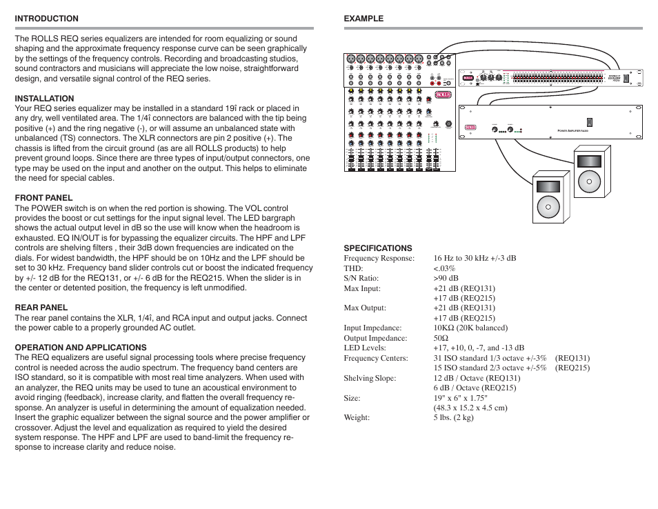 Rolls REQ215 User Manual | Page 2 / 2