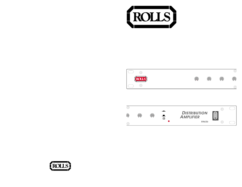 Rolls RA63 User Manual | 2 pages