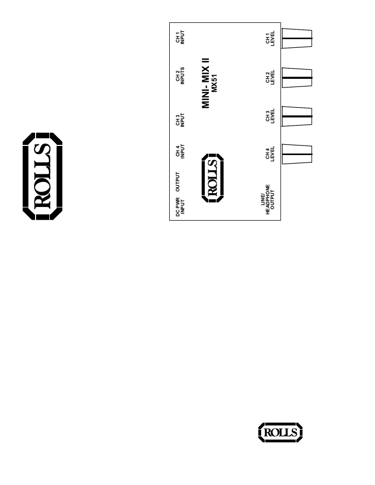 Rolls MINI-MIXII MX51 User Manual | 2 pages