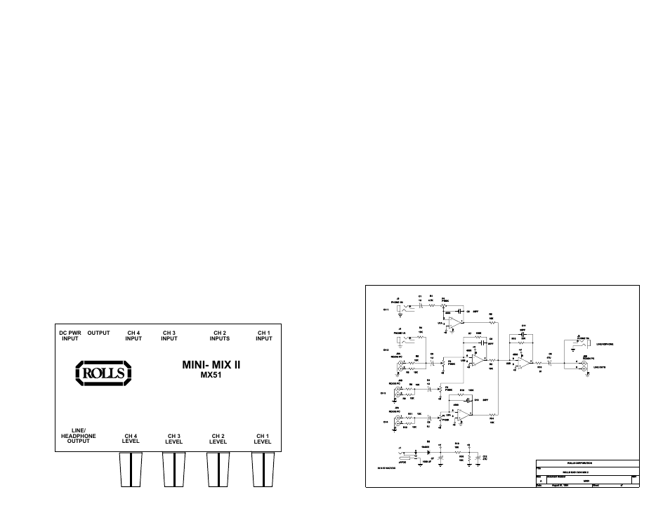 Mini- mix ii, Mx51 | Rolls MINI-MIXII MX51 User Manual | Page 2 / 2