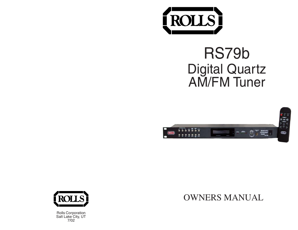 Rolls RS79b User Manual | 4 pages