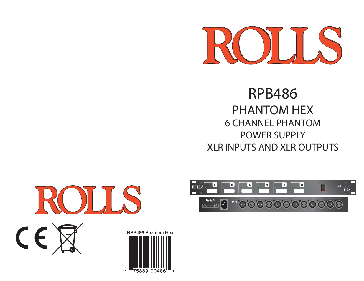 Rolls PHANTOM HEX RPB486 User Manual | 2 pages