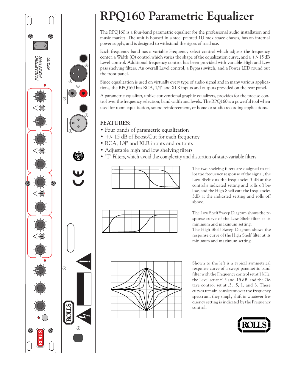 Rolls RPQ160 User Manual | 2 pages