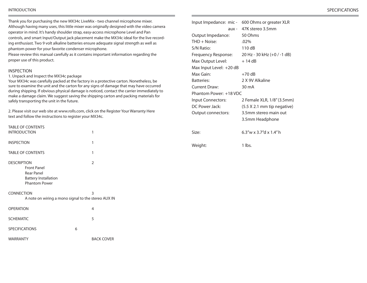 Rolls LIVEMIX MX34 User Manual | Page 2 / 4