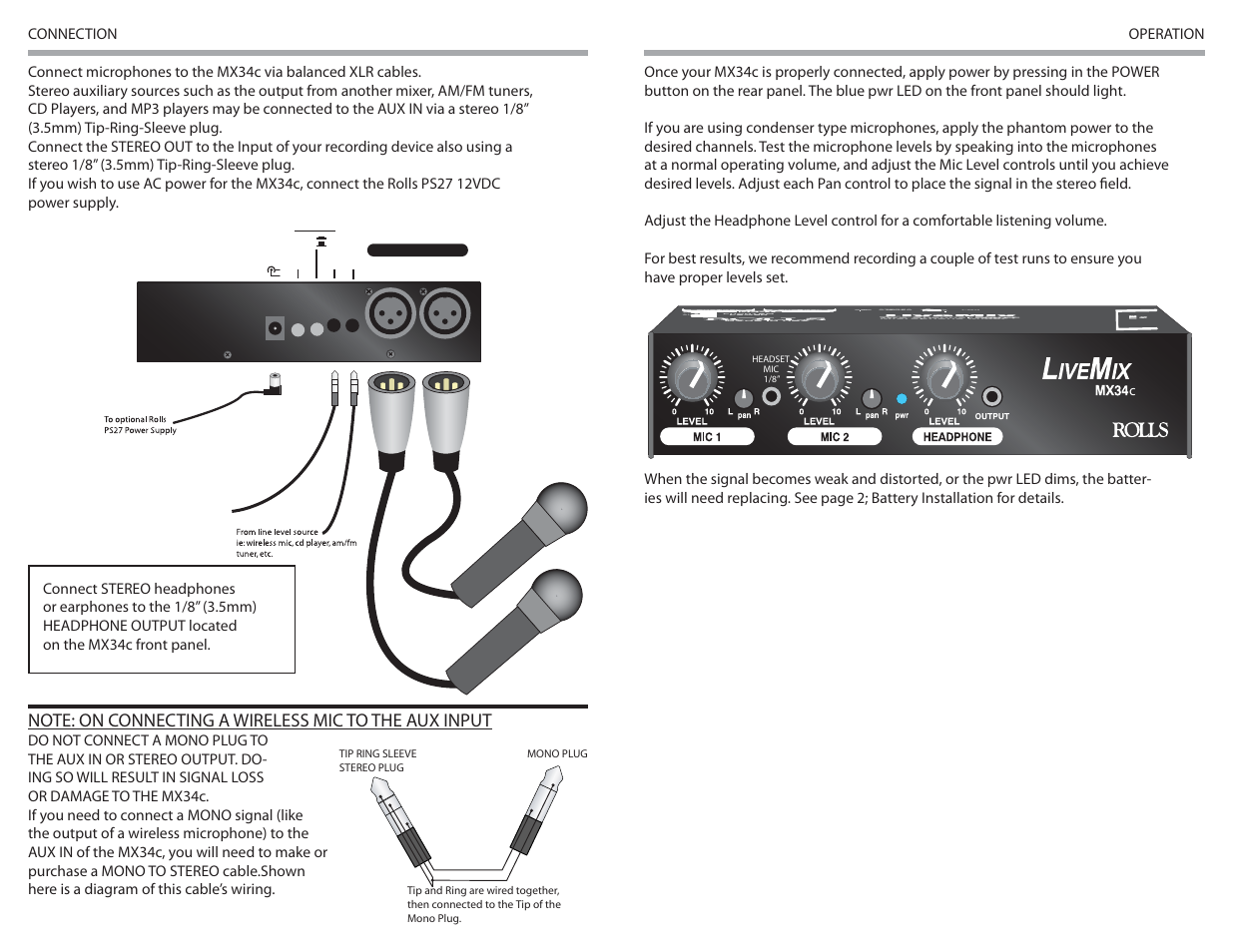 Rolls LIVEMIX MX34 User Manual | Page 4 / 4