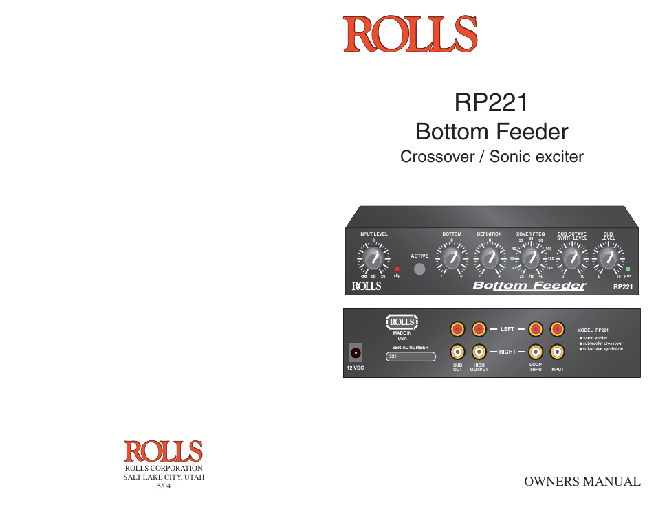 Rolls RP221 User Manual | 4 pages