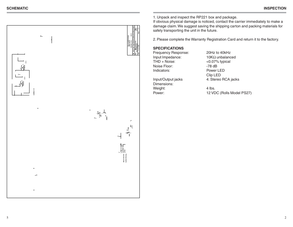 Rolls RP221 User Manual | Page 3 / 4