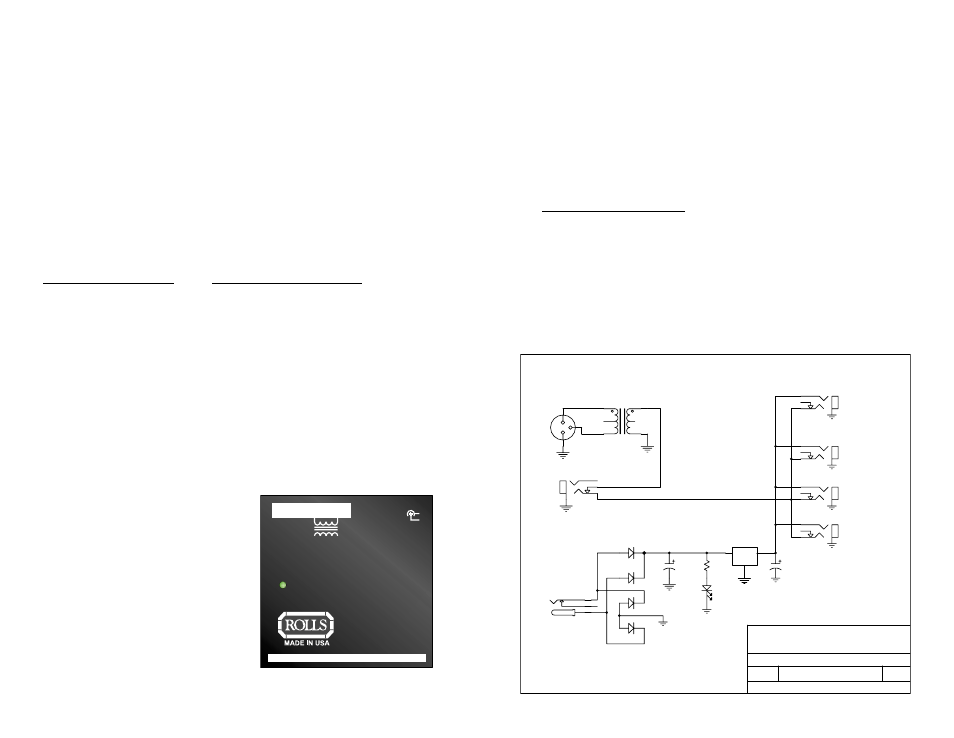 Personal monitor power center | Rolls PS16 User Manual | Page 2 / 2