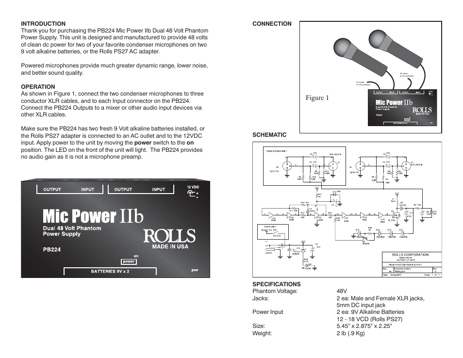 Rolls PB224 User Manual | Page 2 / 2