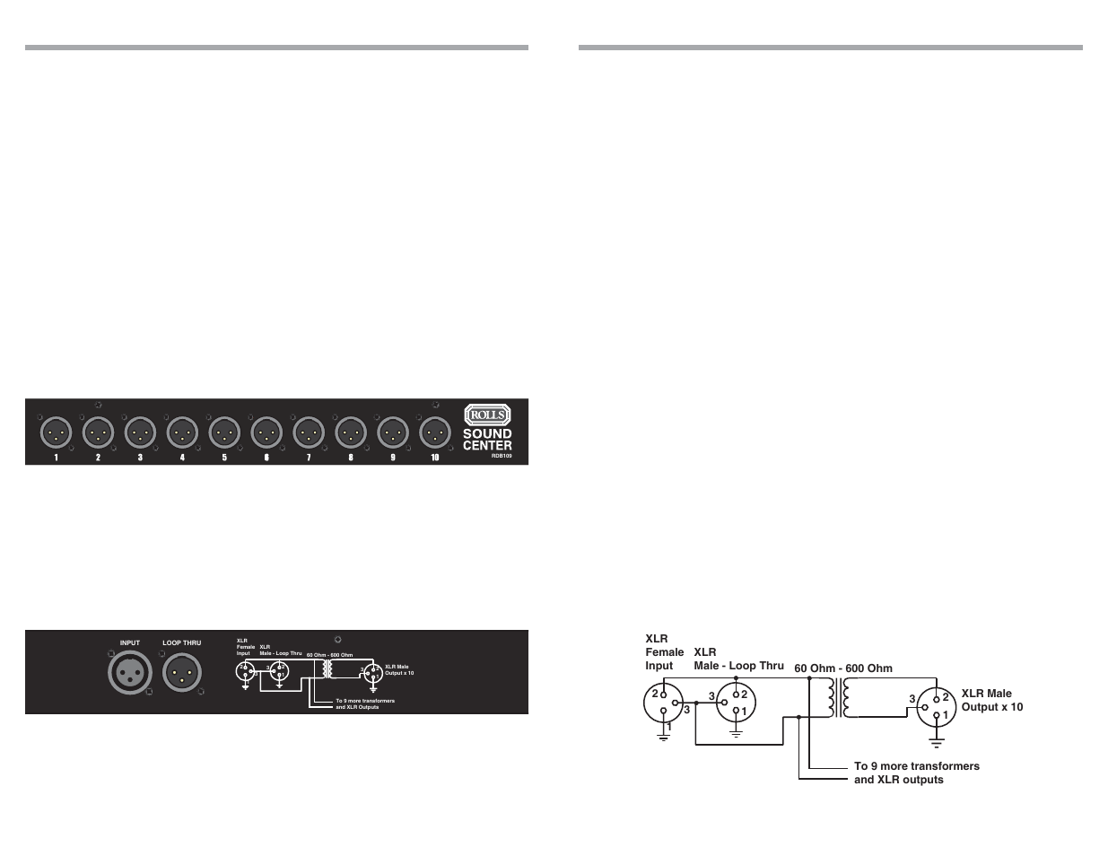 Description, Introduction, Operation | Front panel rear panel | Rolls RDB109 User Manual | Page 2 / 2