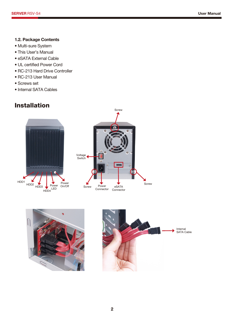 Installation | Rosewill RSV-S4 User Manual | Page 3 / 10