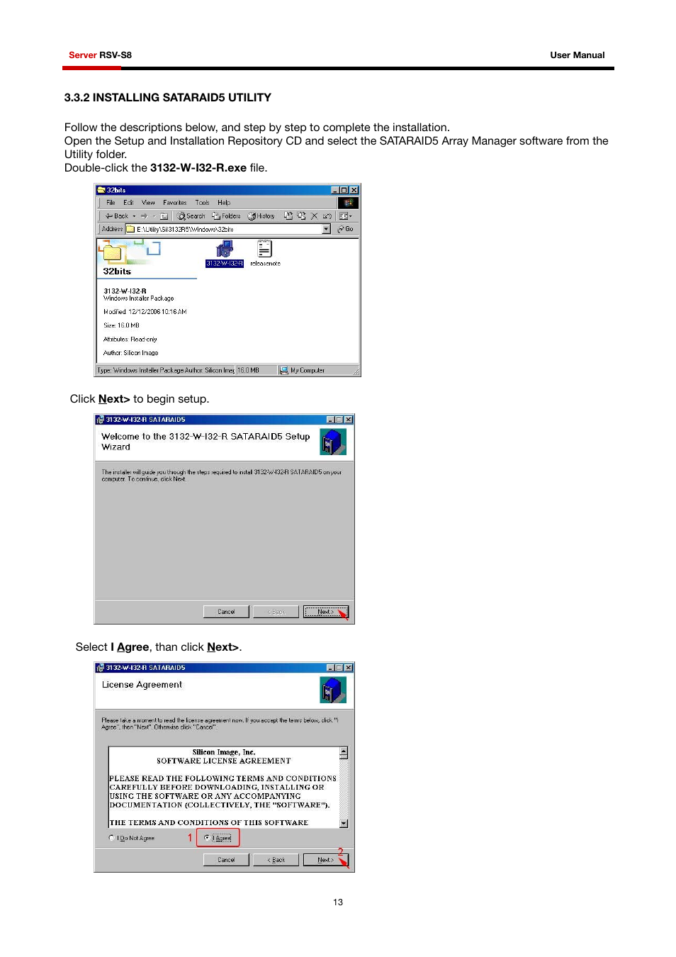 2 installing sataraid5 utility | Rosewill RSV-S8 User Manual | Page 14 / 82
