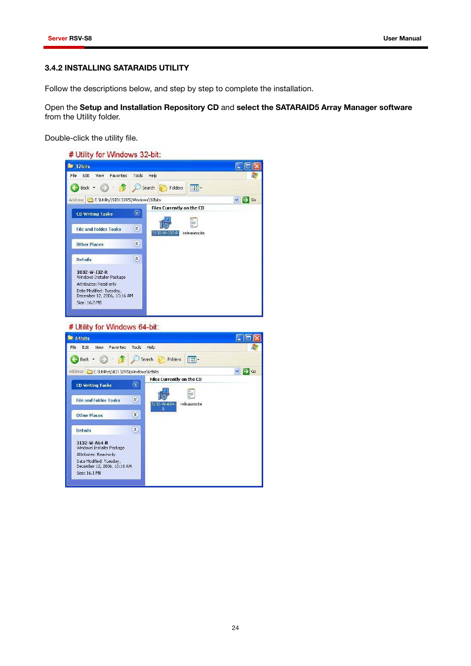 2 installing sataraid5 utility | Rosewill RSV-S8 User Manual | Page 25 / 82