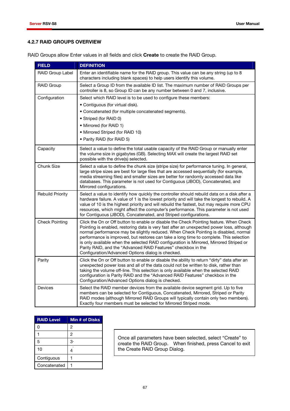 7 raid groups overview | Rosewill RSV-S8 User Manual | Page 68 / 82