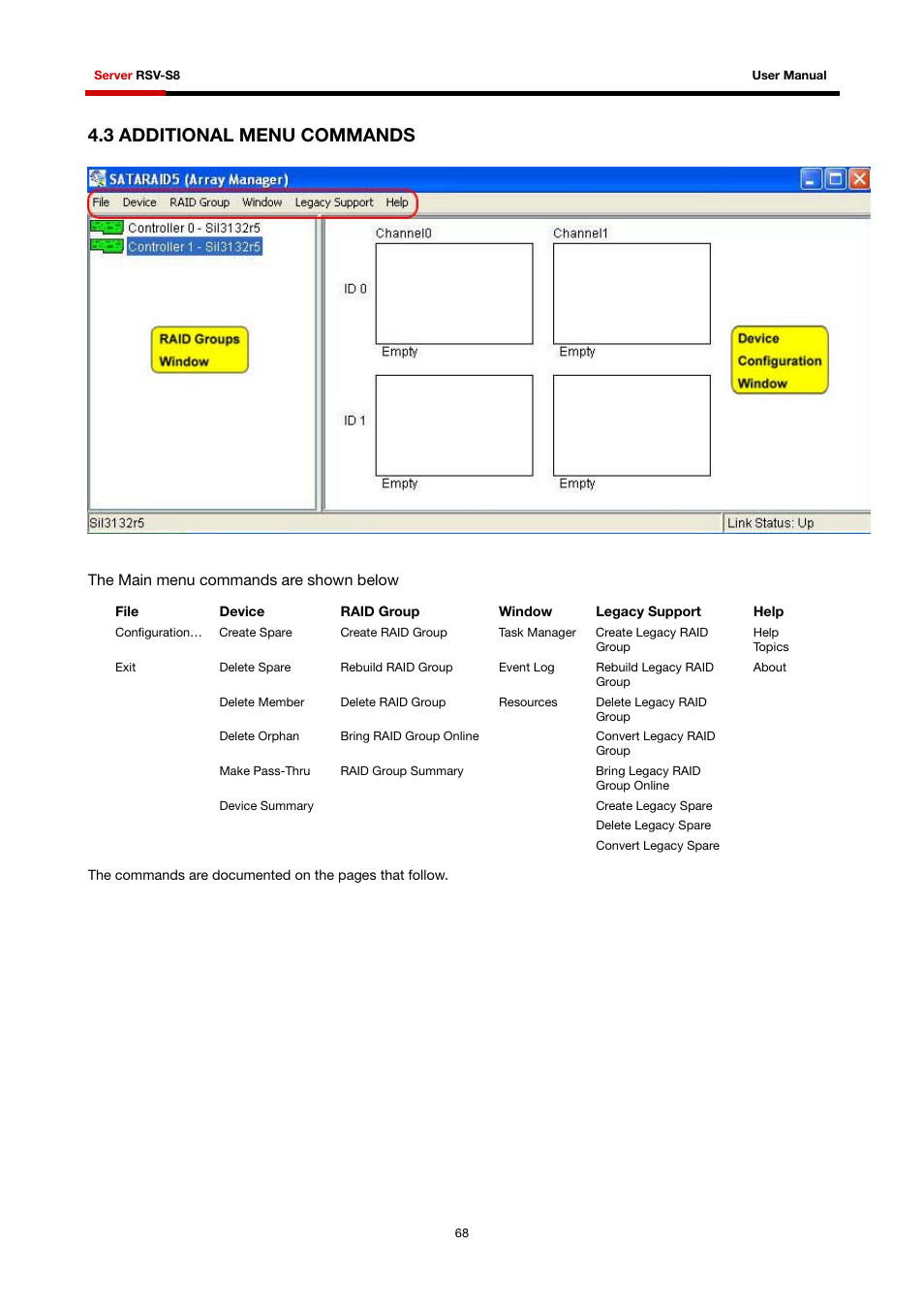 3 additional menu commands | Rosewill RSV-S8 User Manual | Page 69 / 82