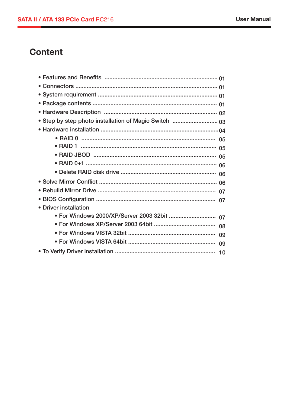 Content | Rosewill RC216 User Manual | Page 2 / 13
