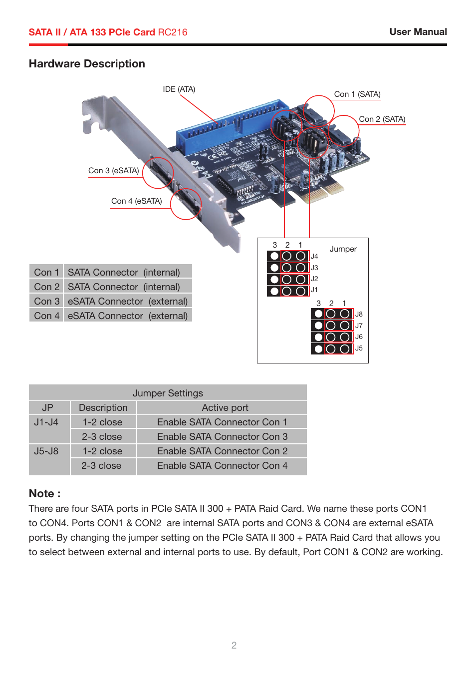 Hardware description | Rosewill RC216 User Manual | Page 4 / 13