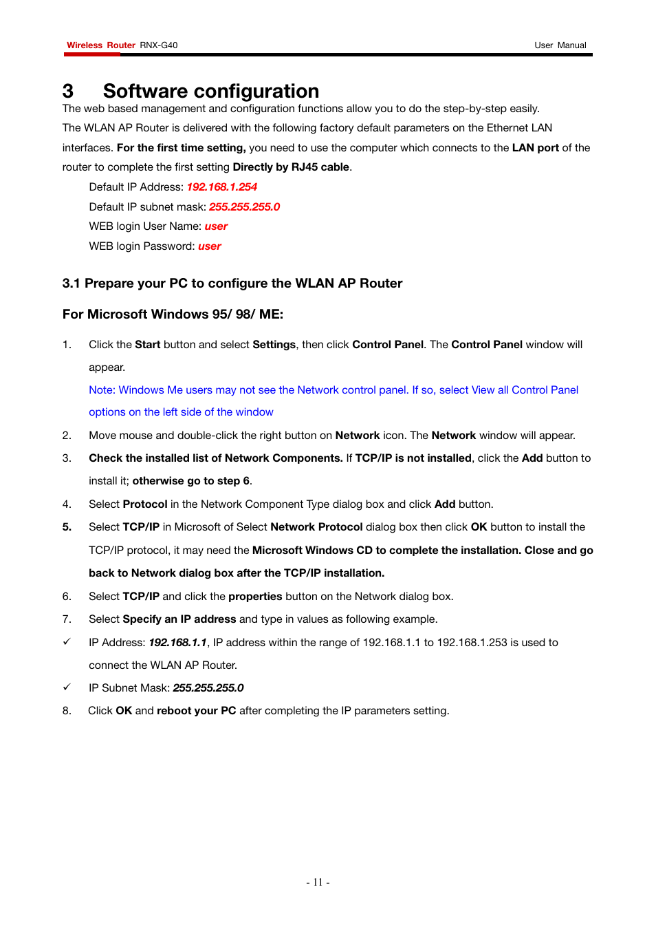 3 software configuration | Rosewill RNX-G400 User Manual | Page 12 / 55