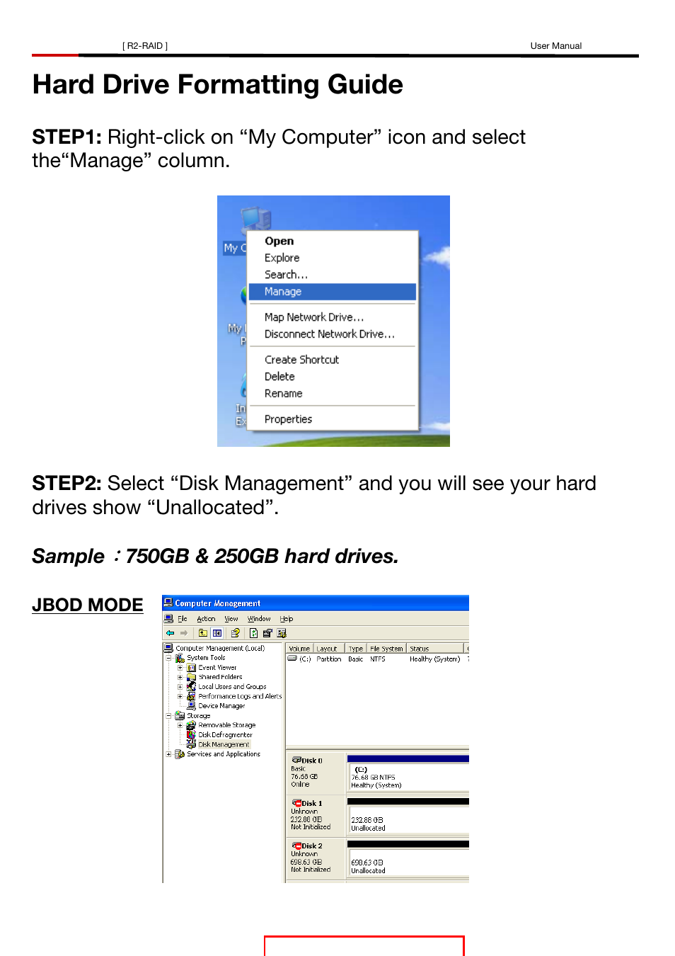 Hard drive formatting guide | Rosewill R2-RAID User Manual | Page 17 / 29