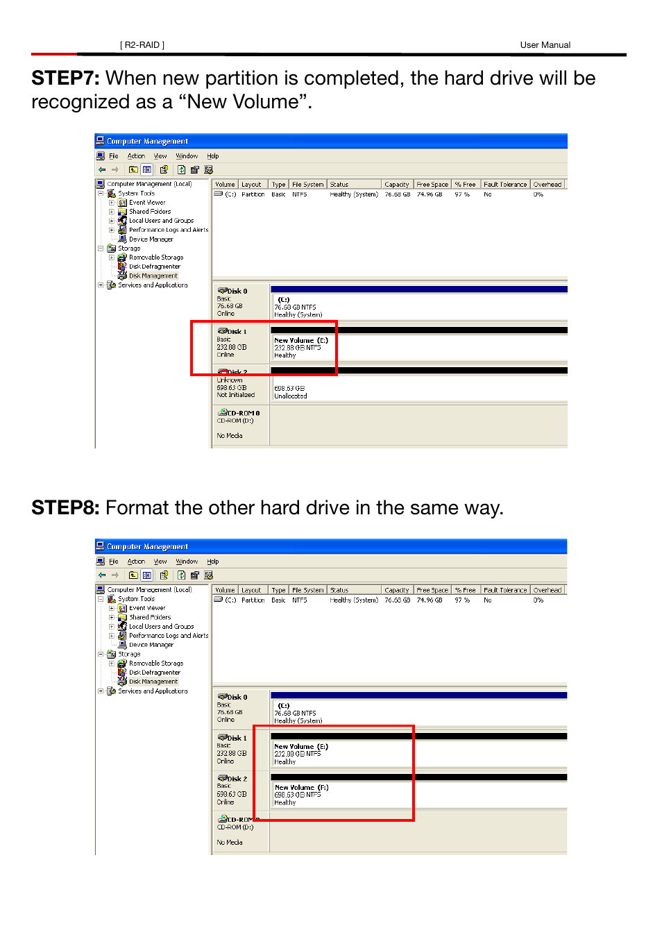 Step8: format the other hard drive in the same way | Rosewill R2-RAID User Manual | Page 23 / 29