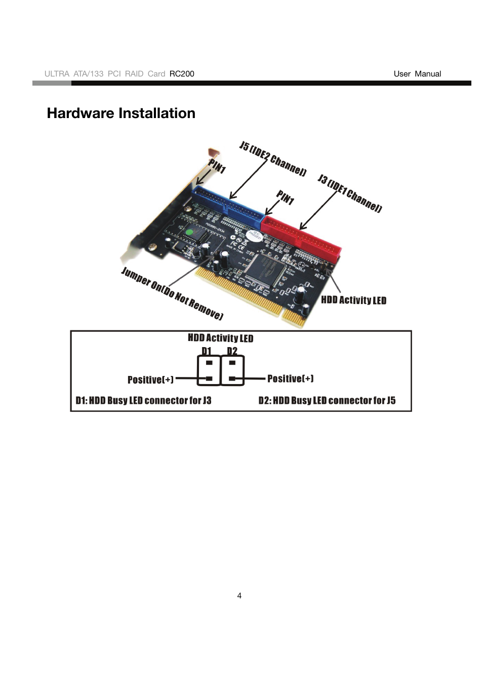 Hardware installation | Rosewill RC200 User Manual | Page 4 / 28