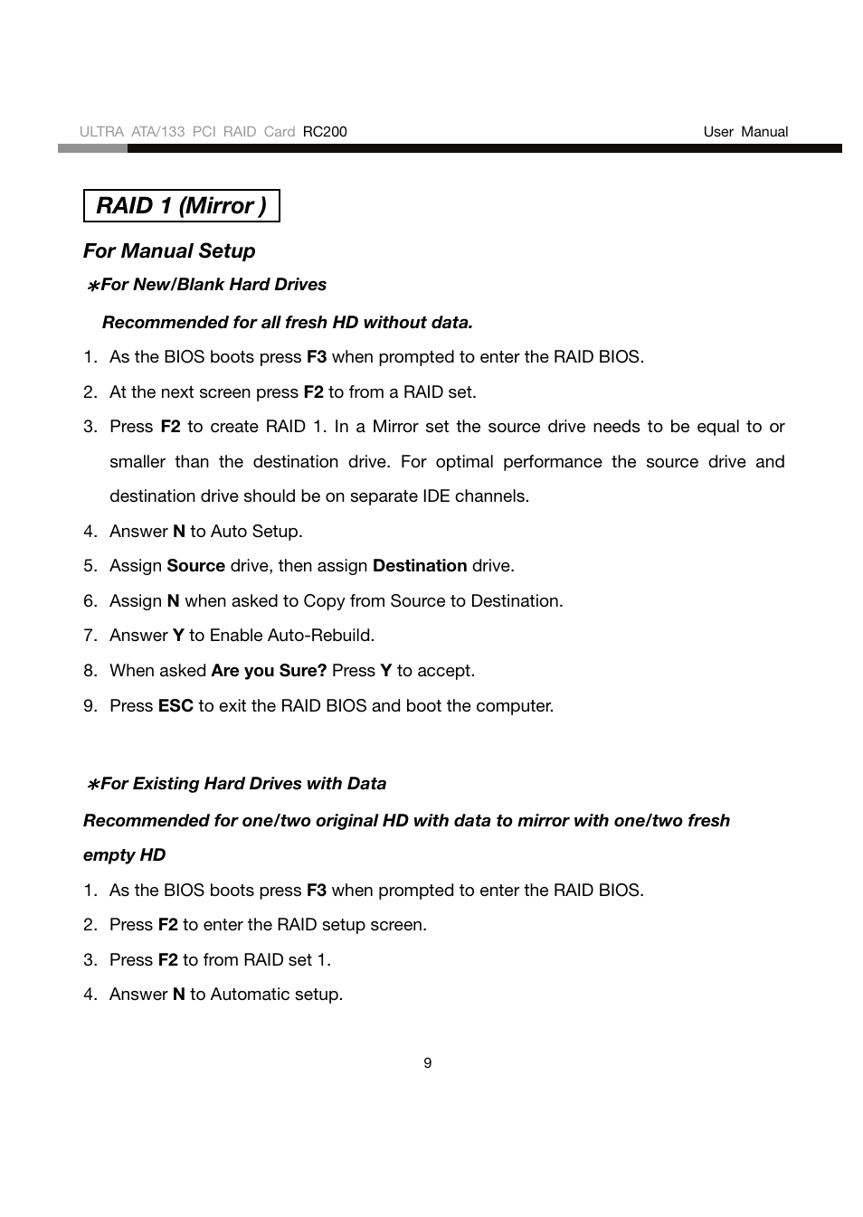 Raid 1 (mirror | Rosewill RC200 User Manual | Page 9 / 28