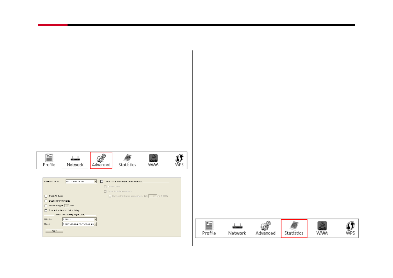 3 advance, 4 statistics, Advance | Statistics | Rosewill RNX-N150PCX User Manual | Page 27 / 46