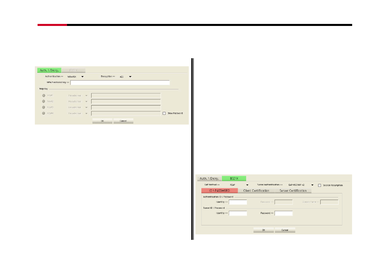 Chapter 6 security description, 1 auth. \ encry. setting - wep/tkip/aes, 2 802.1x setup details | Chapter 6 security description guide, Auth. \ encry. setting - wep/tkip/aes, 1x setup details | Rosewill RNX-N150PCX User Manual | Page 33 / 46