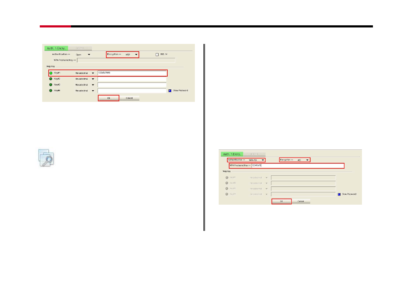 2 example to configure connection with wpa-psk, Example to configure connection with wpa-psk | Rosewill RNX-N150PCX User Manual | Page 44 / 46